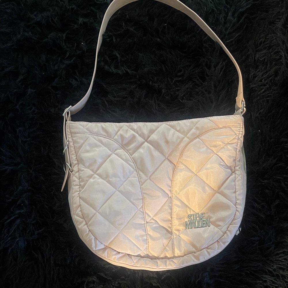 Steve Madden Ivory Quilted Shoulder Bag